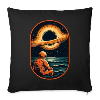 Kosmischer Entdecker Astronauten-Kunstwerk - Sofakissenbezug 45 x 45 cm - Schwarz - Vorne