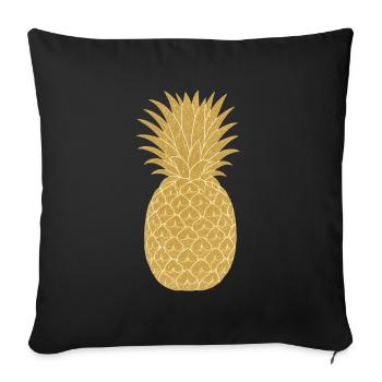  Golden pineapple | Gilded Pineapple Elegance - Sofa pillowcase 17,3'' x 17,3'' (45 x 45 cm) - black - Front
