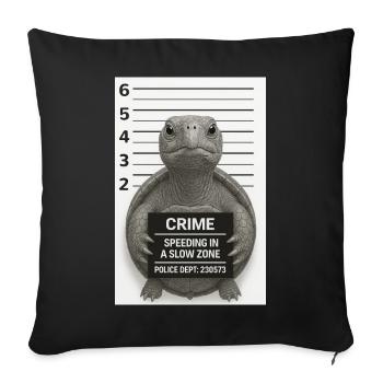 Turtle – Too fast for the territory - Sofa pillowcase 17,3'' x 17,3'' (45 x 45 cm) - black - Front