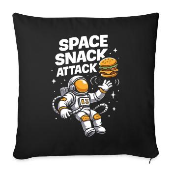 Astronaut Burger Space Design - Sofa pillowcase 17,3'' x 17,3'' (45 x 45 cm) - black - Front
