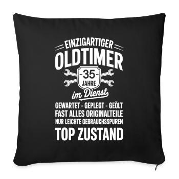 35th anniversary of service - years in service to the classic car - Sofa pillowcase 17,3'' x 17,3'' (45 x 45 cm) - black - Front
