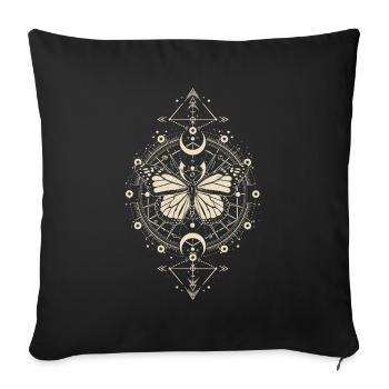 Astronomy - Mystic Monarch Moon Phase Butterfly - Sofa pillowcase 17,3'' x 17,3'' (45 x 45 cm) - black - Front