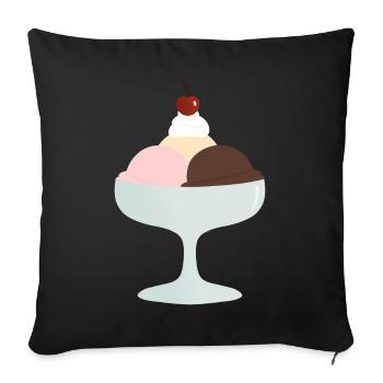 Sundae Trio Delight - Sofa pillowcase 17,3'' x 17,3'' (45 x 45 cm) - black - Front