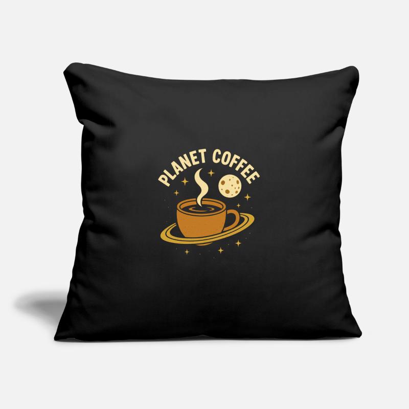 Planète Café Housse de coussin décorative 45 x 45 cm