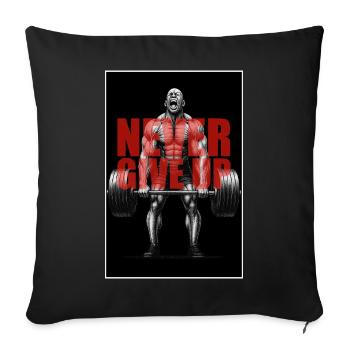 Never_Give_up_2 - Sofa pillowcase 17,3'' x 17,3'' (45 x 45 cm) - black - Front