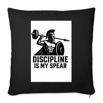 Discipline spartiate – Lance d’haltères - Housse de coussin décorative 45 x 45 cm - noir - Devant