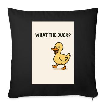 What the Duck – Playful Duck - Sofa pillowcase 17,3'' x 17,3'' (45 x 45 cm) - black - Front