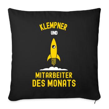 Plombier Employé du mois Plomberie Collègue plombier - Housse de coussin décorative 45 x 45 cm - noir - Devant