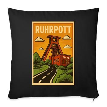 Ruhrpott - Sofakissenbezug 45 x 45 cm - Schwarz - Vorne