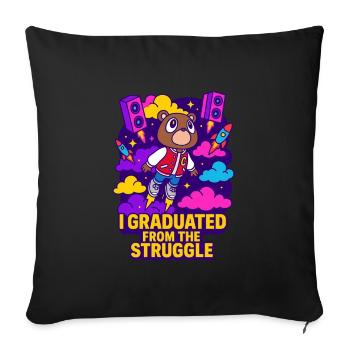 Décrochage universitaire - Housse de coussin décorative 45 x 45 cm - noir - Devant