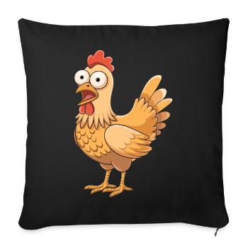 Funny Chicken Cartoon Farm Humor - Sofa pillowcase 17,3'' x 17,3'' (45 x 45 cm) - black - Front