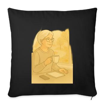 Grandma Karin - Sofa pillowcase 17,3'' x 17,3'' (45 x 45 cm) - black - Front