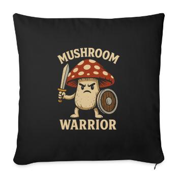 Guerrier champignon avec épée - Housse de coussin décorative 45 x 45 cm - noir - Devant