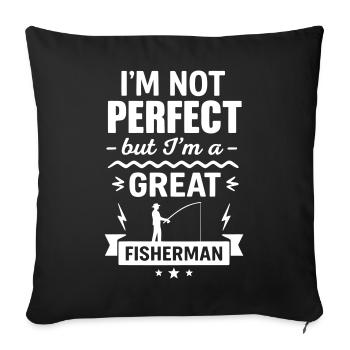 Super pêcheur amoureux de la nature - Housse de coussin décorative 45 x 45 cm - noir - Devant