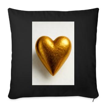 A heart of gold - Sofa pillowcase 17,3'' x 17,3'' (45 x 45 cm) - black - Front