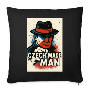 Tschechischer Mann - Sofakissenbezug 45 x 45 cm - Schwarz - Vorne