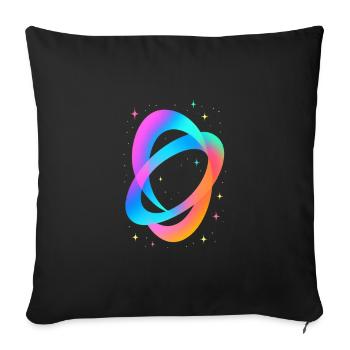 Future Fusion – Neon Flow Vibes - Sofa pillowcase 17,3'' x 17,3'' (45 x 45 cm) - black - Front
