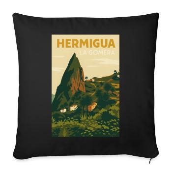 Hermigua - Sofa pillowcase 17,3'' x 17,3'' (45 x 45 cm) - black - Front