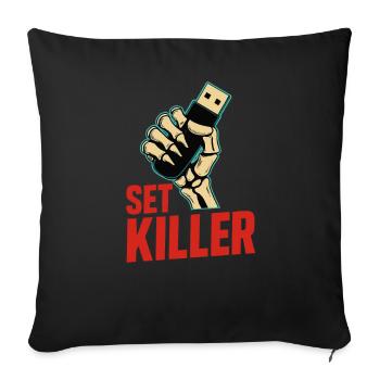 Set Killer – DJ Power - Sofa pillowcase 17,3'' x 17,3'' (45 x 45 cm) - black - Front