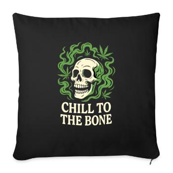 Chill to the Bone – Relaxed Skull - Housse de coussin décorative 45 x 45 cm - noir - Devant