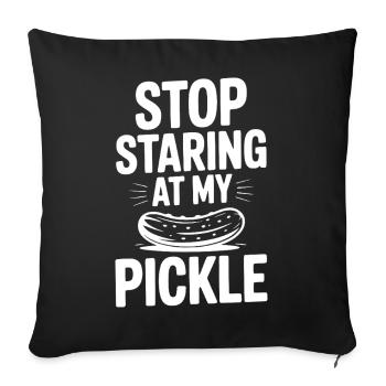 Arrête de fixer mon cornichon ! - Housse de coussin décorative 45 x 45 cm - noir - Devant