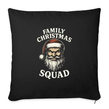 Escouade de Noël en famille - Housse de coussin décorative 45 x 45 cm - noir - Devant