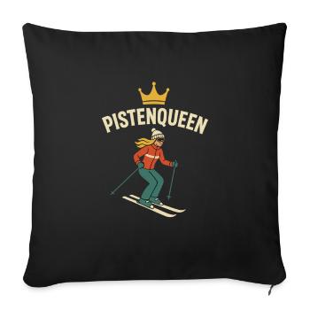 Pistequeen Skiing Women's Holiday Slope Retro - Sofa pillowcase 17,3'' x 17,3'' (45 x 45 cm) - black - Front