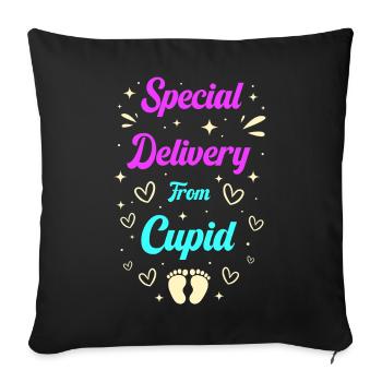Révélation du sexe des futurs parents pour la Saint-Valentin - Housse de coussin décorative 45 x 45 cm - noir - Devant