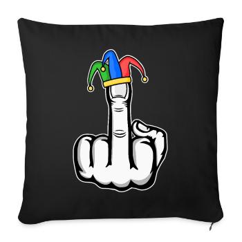 Mittelfinger Stingerfinger Karneval - Sofakissenbezug 45 x 45 cm - Schwarz - Vorne