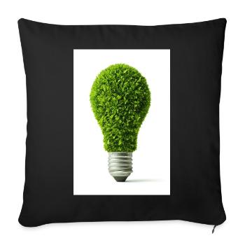 Leafy Glow Light Bulb Design - Sofa pillowcase 17,3'' x 17,3'' (45 x 45 cm) - black - Front