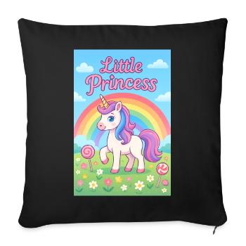 Little Rainbow Unicorn - Sofa pillowcase 17,3'' x 17,3'' (45 x 45 cm) - black - Front
