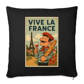 Vive La France Vintage  - Housse de coussin décorative 45 x 45 cm - noir - Devant