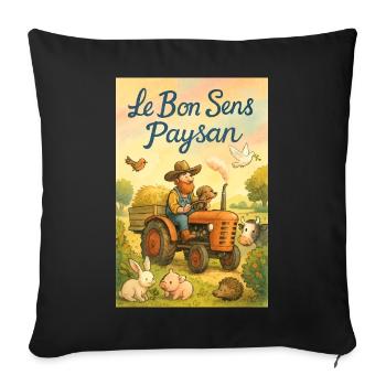 Peasant common sense - Sofa pillowcase 17,3'' x 17,3'' (45 x 45 cm) - black - Front