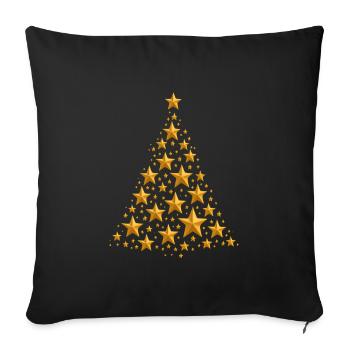Sapin de Noël Noël - Housse de coussin décorative 45 x 45 cm - noir - Devant