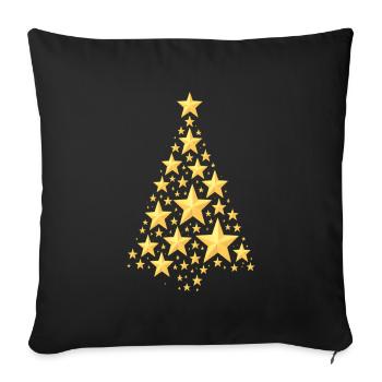 SAPIN DE NOËL AVEC DES ÉTOILES - Housse de coussin décorative 45 x 45 cm - noir - Devant