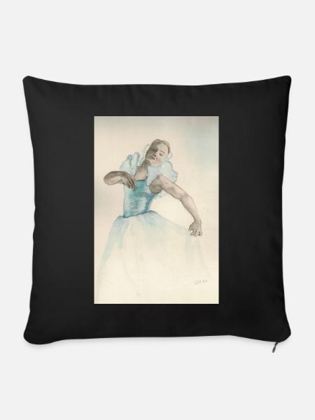 Zarte Ballerina Blau - Sofakissenbezug 45 x 45 cm - Schwarz