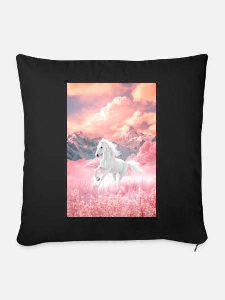 Pferd - Sofakissenbezug 45 x 45 cm - Schwarz