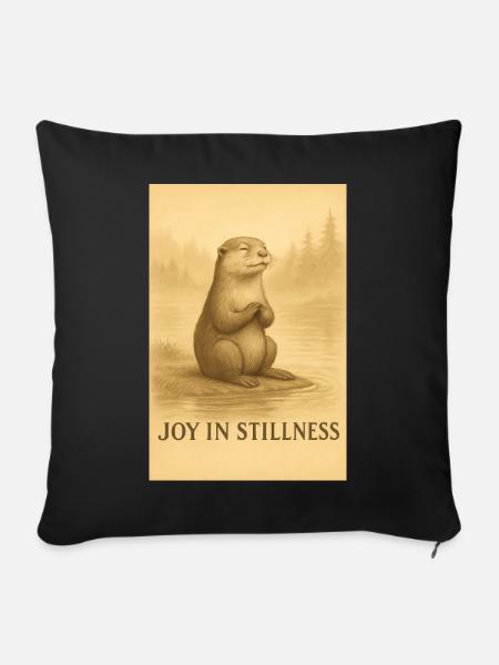 Freude in der Stille Meditation Tier - Sofakissenbezug 45 x 45 cm - Schwarz