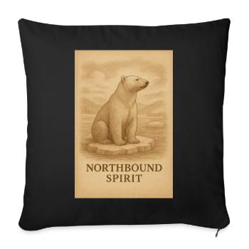 Nördlicher Geist: Arktischer Bär auf Eis - Sofakissenbezug 45 x 45 cm - Schwarz - Vorne