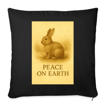 Paix sur Terre Imprimé Lapin - Housse de coussin décorative 45 x 45 cm - noir - Devant