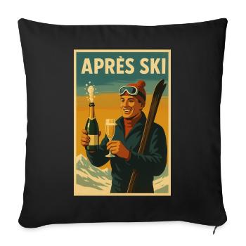 Après Ski Vintage Celebration Poster - Sofa pillowcase 17,3'' x 17,3'' (45 x 45 cm) - black - Front