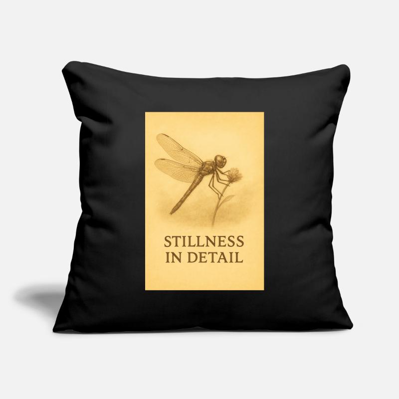 Silence dans les détails, Libellule. Housse de coussin décorative 45 x 45 cm