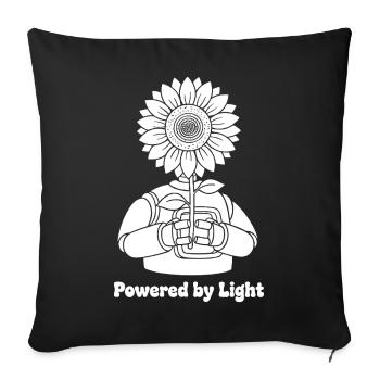 Tournesol dans les mains lumière - Housse de coussin décorative 45 x 45 cm - noir - Devant
