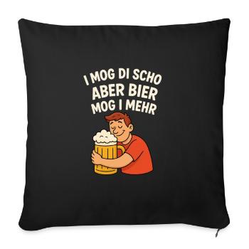 I MOG DI SCHO ABER BIER MOG I MEHR - Sofakissenbezug 45 x 45 cm - Schwarz - Vorne