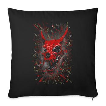 Neon-zerschmetterter Dämonenschädel - Sofakissenbezug 45 x 45 cm - Schwarz - Vorne