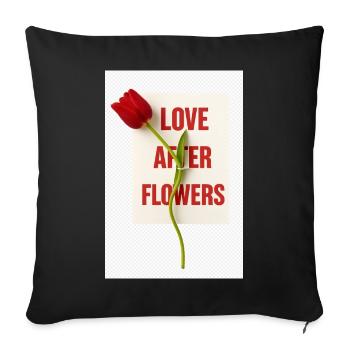 Love After Flowers Tulip Poetics - Sofa pillowcase 17,3'' x 17,3'' (45 x 45 cm) - black - Front