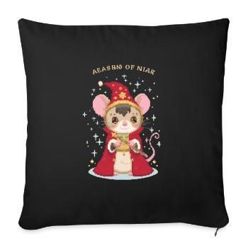 Magic Witch Mouse - Sofa pillowcase 17,3'' x 17,3'' (45 x 45 cm) - black - Front