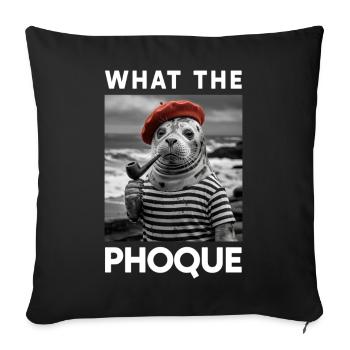 What the Seal Basque Country Beret Humor Pride - Sofa pillowcase 17,3'' x 17,3'' (45 x 45 cm) - black - Front