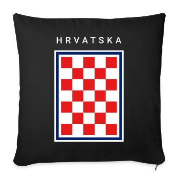 Hrvatska Checker Blue Border - Sofa pillowcase 17,3'' x 17,3'' (45 x 45 cm) - black - Front