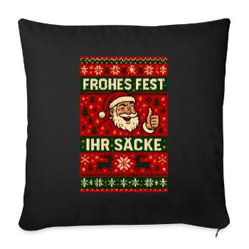 Merry Christmas, you sacks Santa - Sofa pillowcase 17,3'' x 17,3'' (45 x 45 cm) - black - Front